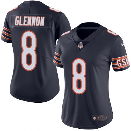 Women's Nike Chicago Bears 8 Mike Glennon Navy Blue Team Color Vapor Untouchable Limited Player NFL Jersey