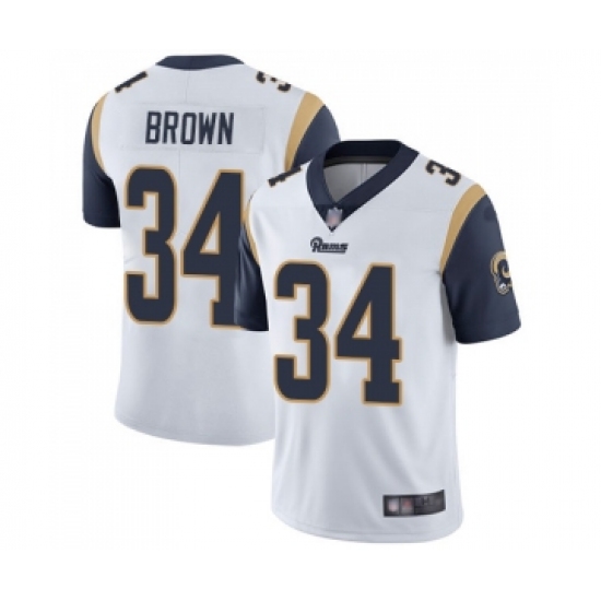 Men's Los Angeles Rams 34 Malcolm Brown White Vapor Untouchable Limited Player Football Jersey