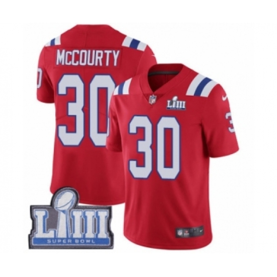 Men's Nike New England Patriots 30 Jason McCourty Red Alternate Vapor Untouchable Limited Player Super Bowl LIII Bound NFL Jersey