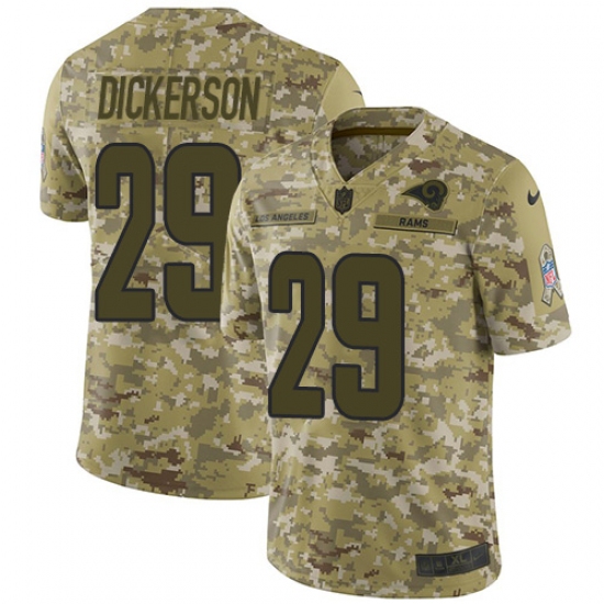 Men's Nike Los Angeles Rams 29 Eric Dickerson Limited Camo 2018 Salute to Service NFL Jersey