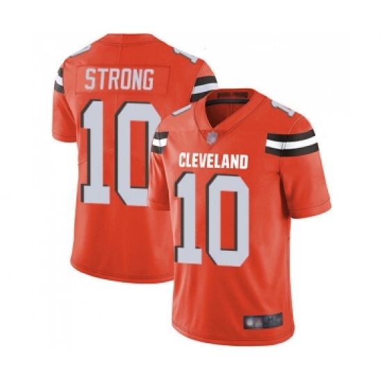 Men's Cleveland Browns 10 Jaelen Strong Orange Alternate Vapor Untouchable Limited Player Football Jersey