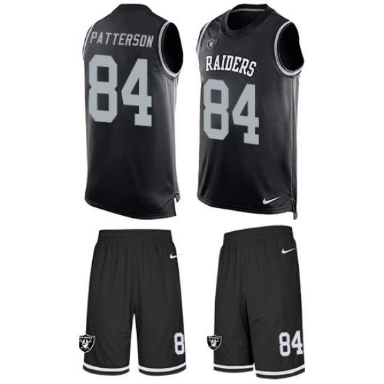 Men's Nike Oakland Raiders 84 Cordarrelle Patterson Limited Black Tank Top Suit NFL Jersey