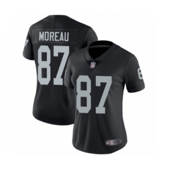 Women's Oakland Raiders 87 Foster Moreau Black Team Color Vapor Untouchable Limited Player Football Jersey