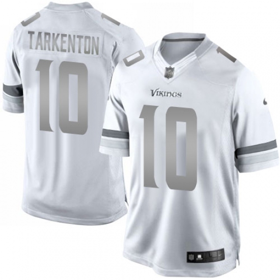 Men's Nike Minnesota Vikings 10 Fran Tarkenton Limited White Platinum NFL Jersey