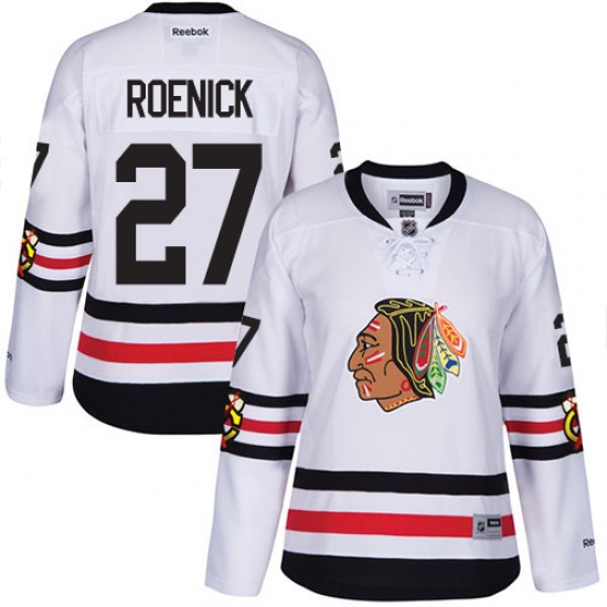 Women's Reebok Chicago Blackhawks 27 Jeremy Roenick Authentic White 2017 Winter Classic NHL Jersey
