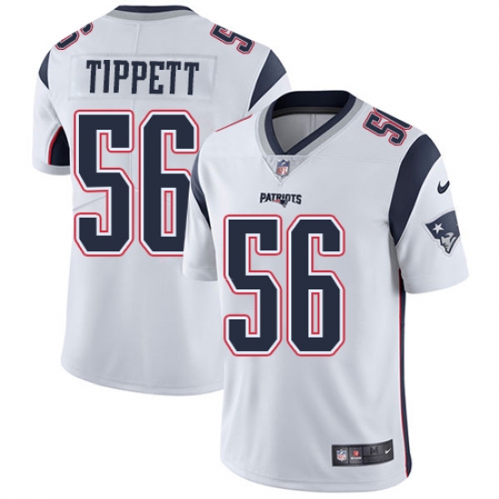 Men's Nike New England Patriots 56 Andre Tippett White Vapor Untouchable Limited Player NFL Jersey