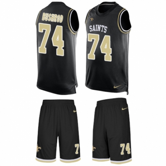 Men's Nike New Orleans Saints 74 Jermon Bushrod Limited Black Tank Top Suit NFL Jersey