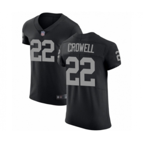 Men's Oakland Raiders 22 Isaiah Crowell Black Team Color Vapor Untouchable Elite Player Football Jersey