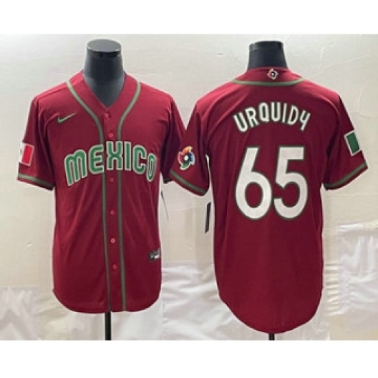 Men's Mexico Baseball 65 Giovanny Gallegos 2023 Red World Classic Stitched Jerseys