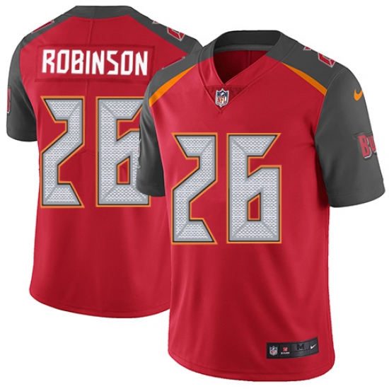 Men's Nike Tampa Bay Buccaneers 26 Josh Robinson Red Team Color Vapor Untouchable Limited Player NFL Jersey