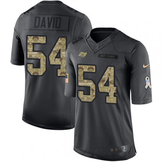 Men's Nike Tampa Bay Buccaneers 54 Lavonte David Limited Black 2016 Salute to Service NFL Jersey