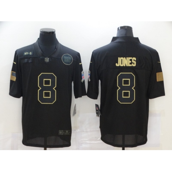Men's New York Giants 8 Daniel Jones Black Nike 2020 Salute To Service Limited Jersey