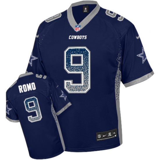 Youth Nike Dallas Cowboys 9 Tony Romo Elite Navy Blue Drift Fashion NFL Jersey