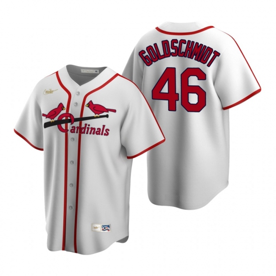 Men's Nike St. Louis Cardinals 46 Paul Goldschmidt White Cooperstown Collection Home Stitched Baseball Jersey