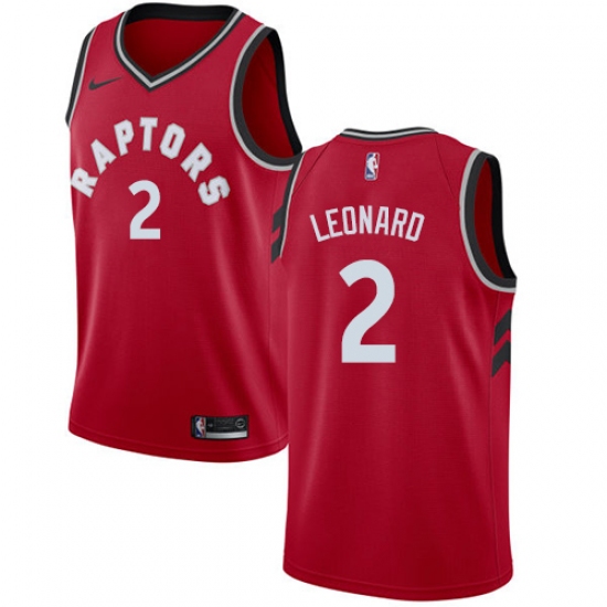 Men's Nike Toronto Raptors 2 Kawhi Leonard Swingman Red NBA Jersey - Icon Edition