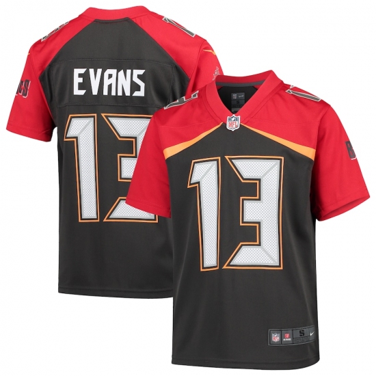 Youth Tampa Bay Buccaneers 13 Mike Evans Nike Pewter Inverted Game Jersey