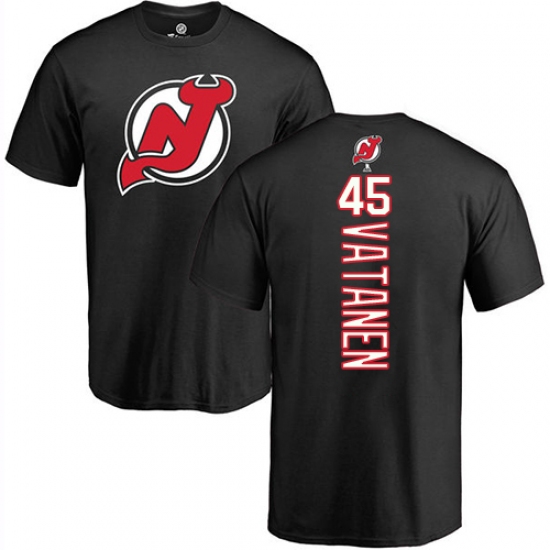 NHL Adidas New Jersey Devils 45 Sami Vatanen Black Backer T-Shirt