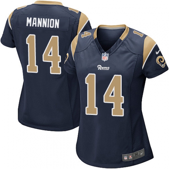 Women's Nike Los Angeles Rams 14 Sean Mannion Game Navy Blue Team Color NFL Jersey