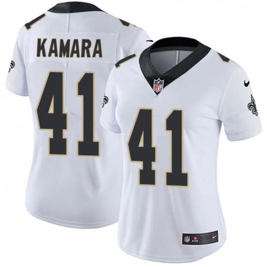 Women's Nike New Orleans Saints 41 Alvin Kamara Elite White NFL Jersey