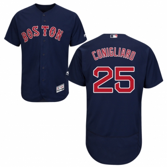 Men's Majestic Boston Red Sox 25 Tony Conigliaro Navy Blue Alternate Flex Base Authentic Collection MLB Jersey