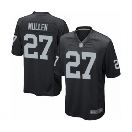 Men's Oakland Raiders 27 Trayvon Mullen Game Black Team Color Football Jersey