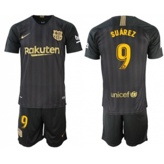 Barcelona 9 Suarez Black Soccer Club Jersey