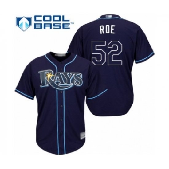 Youth Tampa Bay Rays 52 Chaz Roe Authentic Navy Blue Alternate Cool Base Baseball Player Jersey
