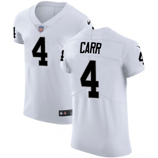 Men's Nike Oakland Raiders 4 Derek Carr White Vapor Untouchable Elite Player NFL Jersey