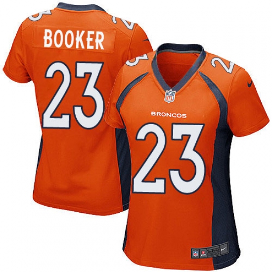 Women's Nike Denver Broncos 23 Devontae Booker Game Orange Team Color NFL Jersey