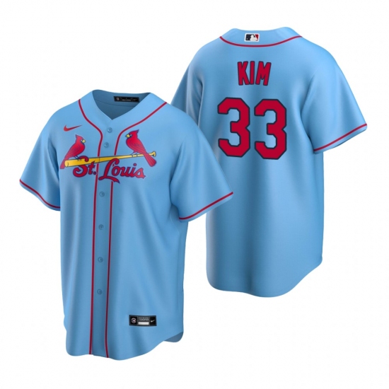 Men's Nike St. Louis Cardinals 33 Kwang-hyun Kim Light Blue Alternate Stitched Baseball Jersey