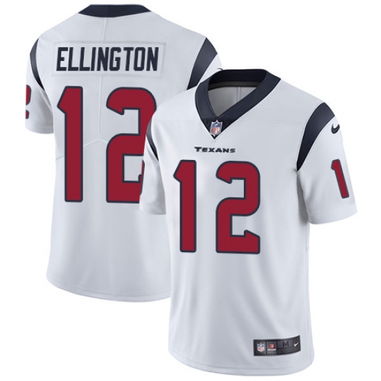 Men's Nike Houston Texans 12 Bruce Ellington White Vapor Untouchable Limited Player NFL Jersey