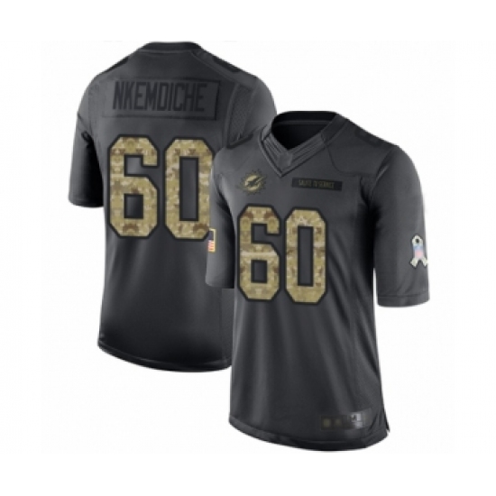 Youth Miami Dolphins 60 Robert Nkemdiche Limited Black 2016 Salute to Service Football Jersey
