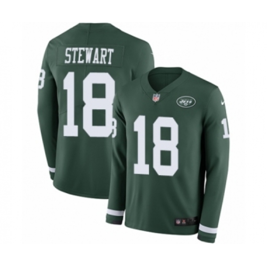 Youth Nike New York Jets 18 ArDarius Stewart Limited Green Therma Long Sleeve NFL Jersey