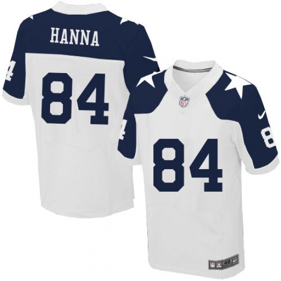 Men's Nike Dallas Cowboys 84 James Hanna Elite White Throwback Alternate NFL Jersey