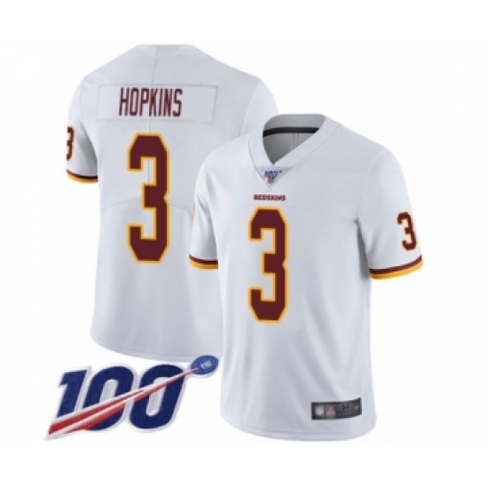 Youth Washington Redskins 3 Dustin Hopkins White Vapor Untouchable Limited Player 100th Season Football Jersey