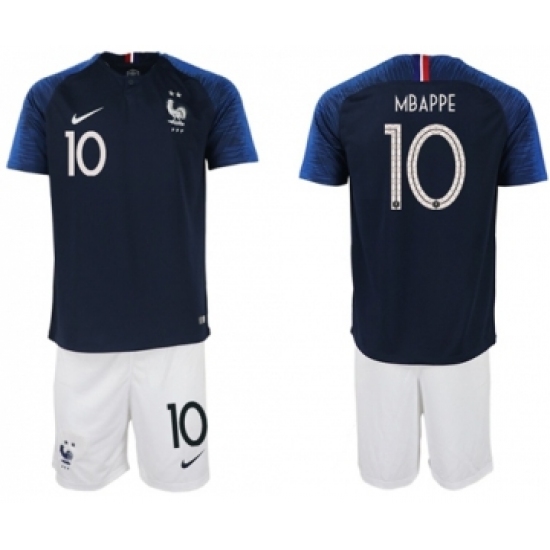 France 10 Mbappe Home Soccer Country Jersey