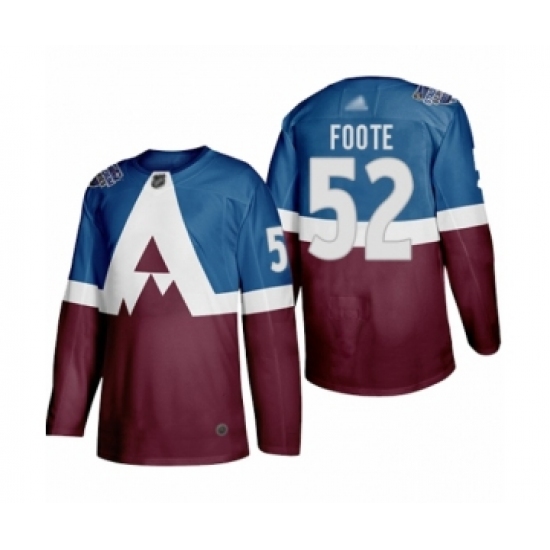 Youth Colorado Avalanche 52 Adam Foote Authentic Burgundy Blue 2020 Stadium Series Hockey Jersey