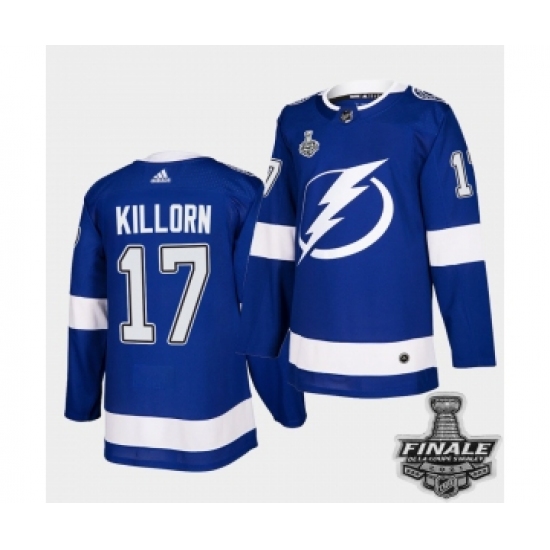 Men's Adidas Lightning 17 Alex Killorn Blue Home Authentic 2021 Stanley Cup Jersey