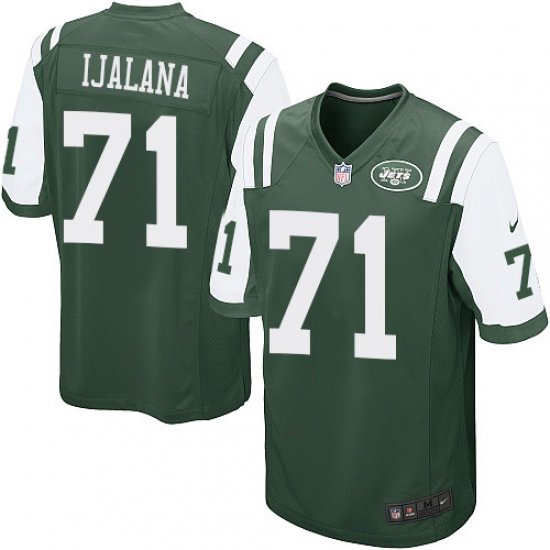 Men's Nike New York Jets 71 Ben Ijalana Game Green Team Color NFL Jersey