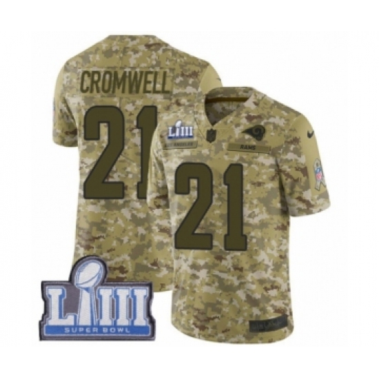 Youth Nike Los Angeles Rams 21 Nolan Cromwell Limited Camo 2018 Salute to Service Super Bowl LIII Bound NFL Jersey