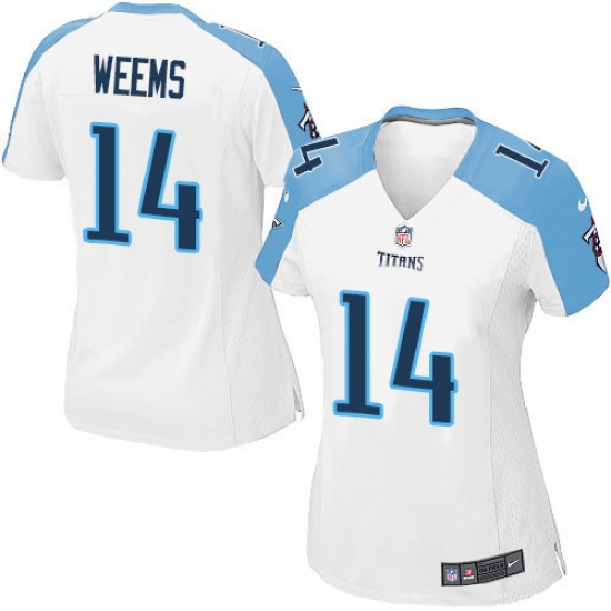 Women's Nike Tennessee Titans 14 Eric Weems Game White NFL Jersey