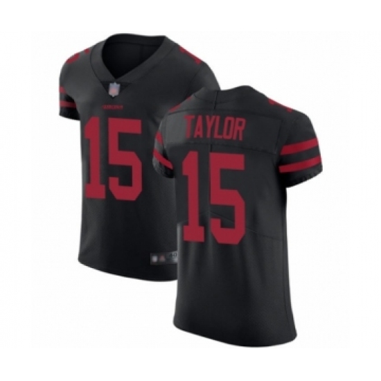 Men's San Francisco 49ers 15 Trent Taylor Black Alternate Vapor Untouchable Elite Player Football Jersey