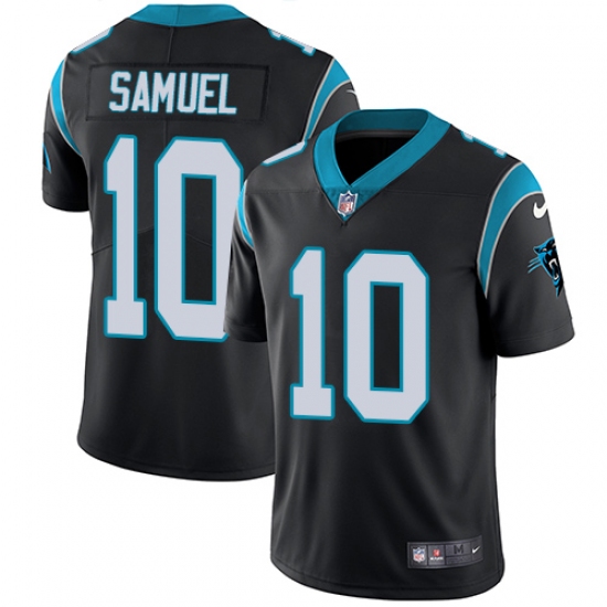Men's Nike Carolina Panthers 10 Curtis Samuel Black Team Color Vapor Untouchable Limited Player NFL Jersey