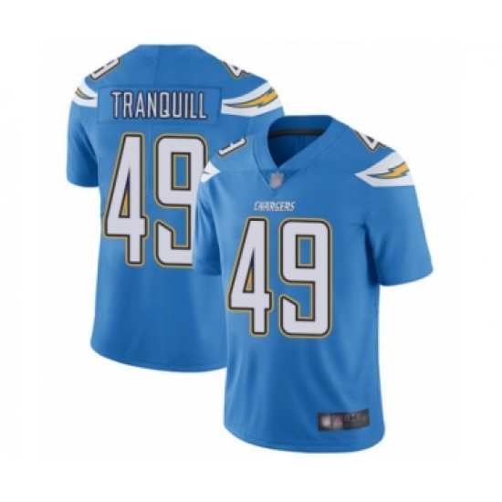 Men's Los Angeles Chargers 49 Drue Tranquill Electric Blue Alternate Vapor Untouchable Limited Player Football Jersey