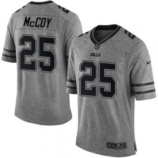 Men's Nike Buffalo Bills 25 LeSean McCoy Limited Gray Gridiron NFL Jersey