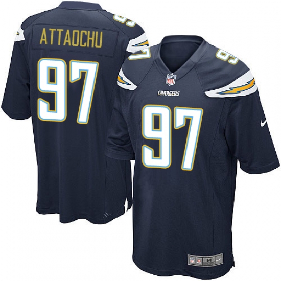 Men's Nike Los Angeles Chargers 97 Jeremiah Attaochu Game Navy Blue Team Color NFL Jersey