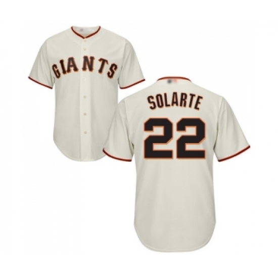 Men's San Francisco Giants 22 Yangervis Solarte Replica Cream Home Cool Base Baseball Jersey