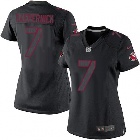 Women's Nike San Francisco 49ers 7 Colin Kaepernick Limited Black Impact NFL Jersey
