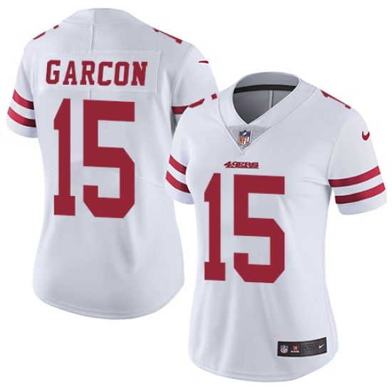 Women's Nike San Francisco 49ers 15 Pierre Garcon White Vapor Untouchable Limited Player NFL Jersey