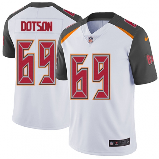 Youth Nike Tampa Bay Buccaneers 69 Demar Dotson White Vapor Untouchable Limited Player NFL Jersey